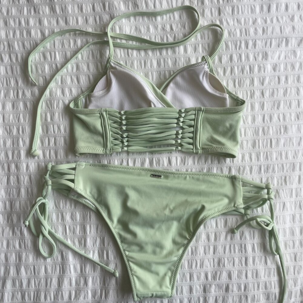 NWOT Victoria's Secret PINK string bikini in light green